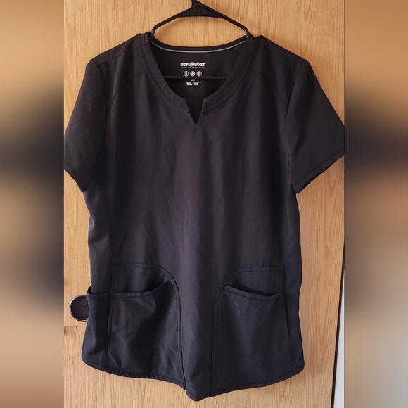 Scrubstar Black Scrub Top - Picture 1 of 4